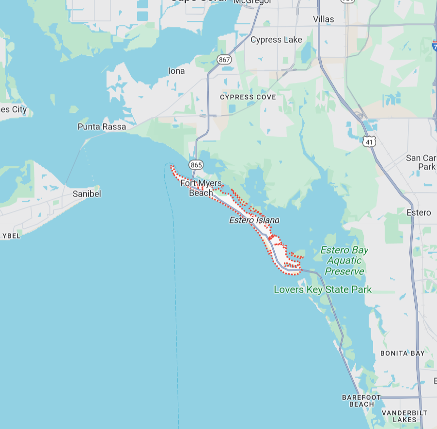Fort Myers Beach Service Map for Home Water Treatment