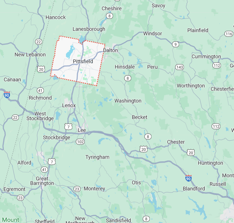 Pittsfield, MA Service Map for Home Water Treatment Systems