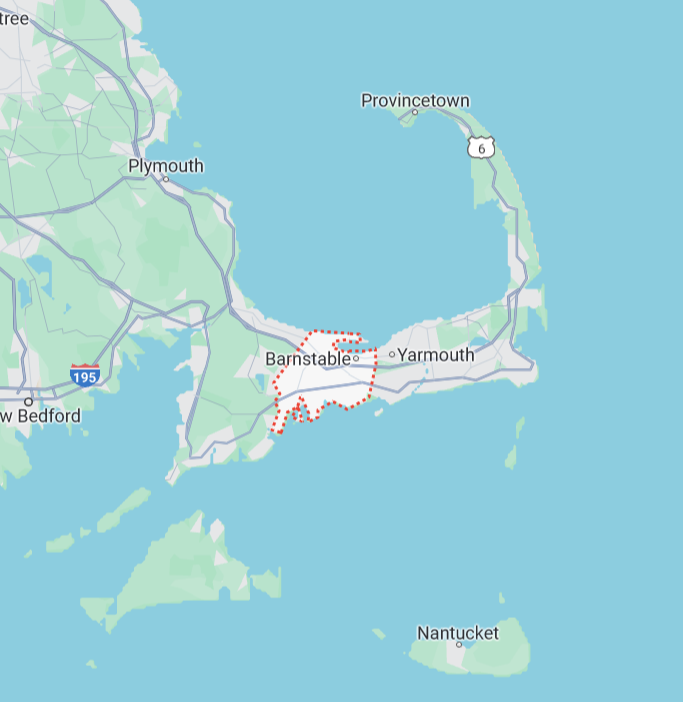 Map of Barnstable, Massachusetts Water Treatment Systems Service Area