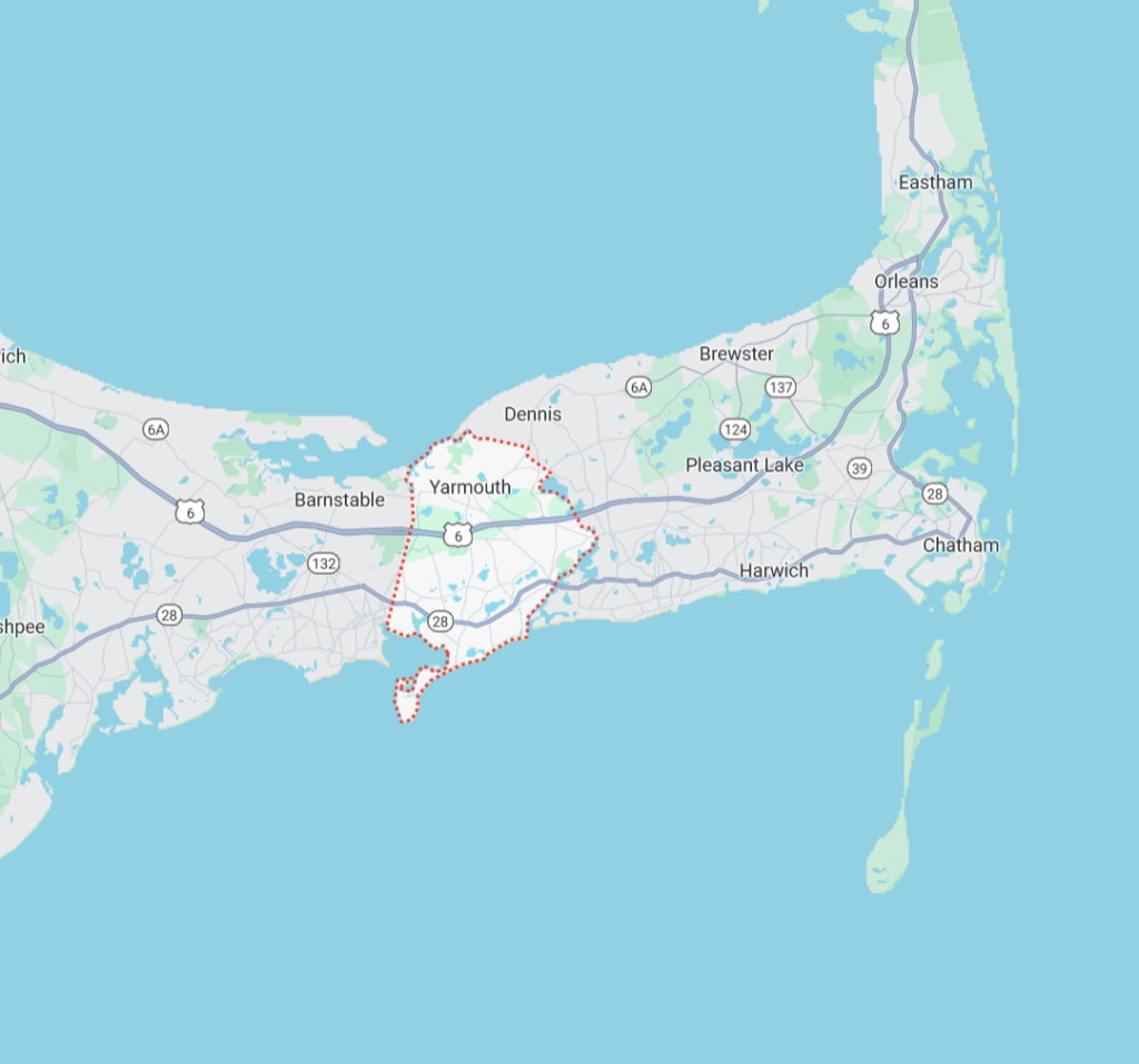 Water Treatment Service Map for Yarmouth, Massachusetts